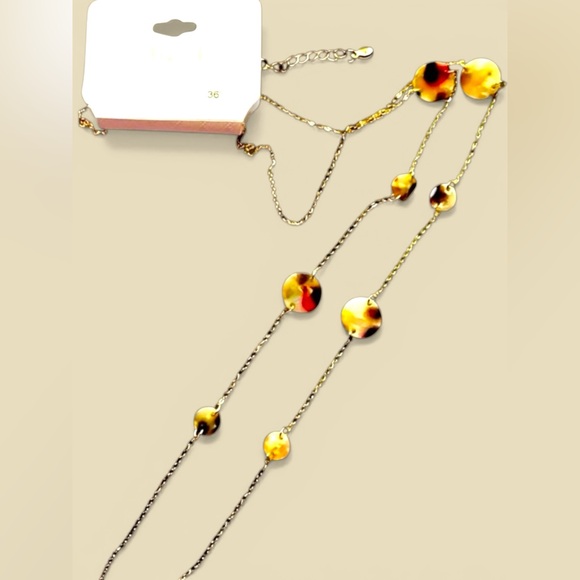 Mixit Gold Delicate Necklace with Multicolor Shell Beads - Picture 2 of 4